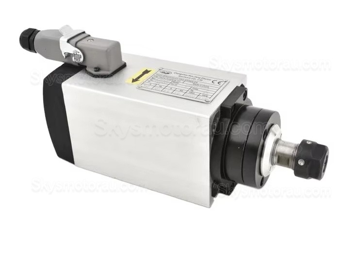 3KW VFD Spindle Kit GDZ80X73-3 + H100-3.7 Indc. Air Cooled Spindle Motor + Variable Frequency Drive + 13Pcs ER20 Collet